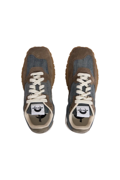 Marine Serre Regenerated Denim Low-top Sneakers In Grey