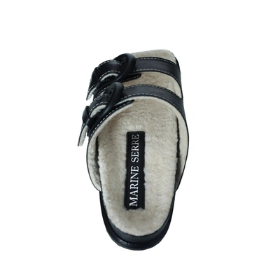 Marine Serre Vegetable Tanned Slide Sandal In Black