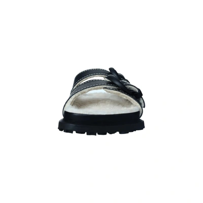 Marine Serre Vegetable Tanned Slide Sandal In Black