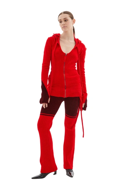 Shop Ottolinger Knit Cardigan In Red