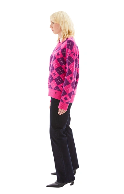 Acne Studios V-neck Sweater In Pink/purple