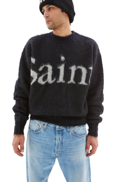 Shop Saint Michael Sm Crew Neck Sweater In Black