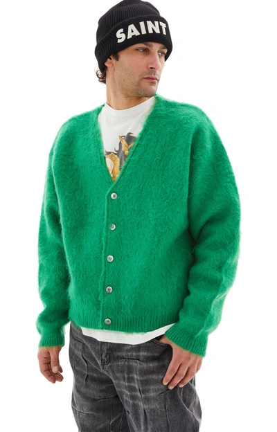 Shop Saint Michael Sm Mohair Cardigan In Green