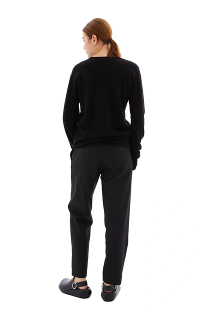 Jil Sander Long Sleeve Round Neck Sweater In 001 Black