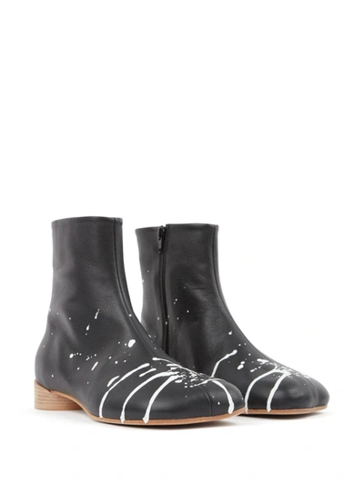 Shop Mm6 Maison Margiela Men's Anatomic Ankle Boots In H4644 Black/bright White