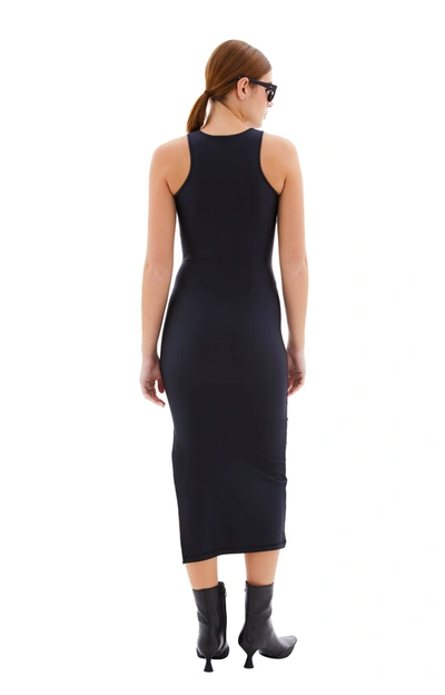 Coperni Embellished Satin-jersey Midi Dress In Black