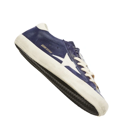 Shop Golden Goose Super Star Suede Upper Sneakers In Blue/white