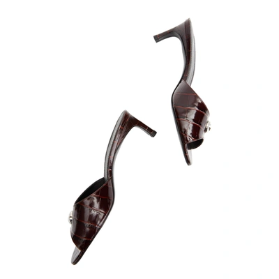 Coperni 60mm Crocodile-embossed Mules In Brown
