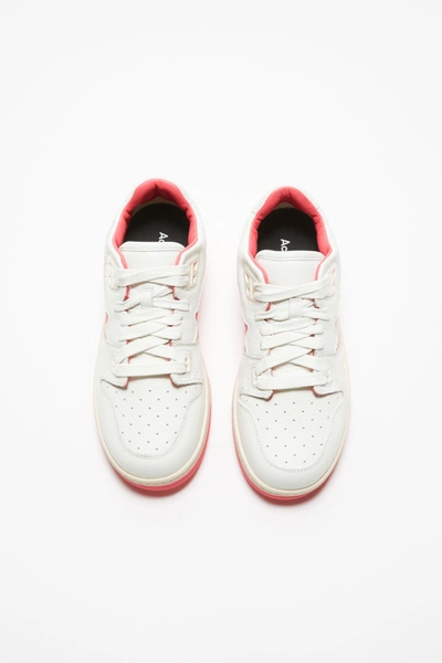 Acne Studios 08sthlm Low Pop M Sneakers - Leather - White/pink In White/electric Pink
