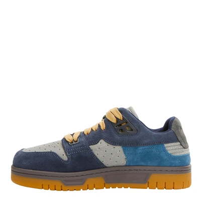 Shop Acne Studios Fuzzy Low Top Sneakers In Grey/blue