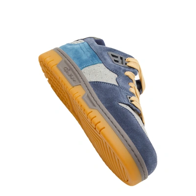 Shop Acne Studios Fuzzy Low Top Sneakers In Grey/blue