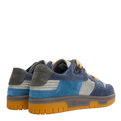Shop Acne Studios Fuzzy Low Top Sneakers In Grey/blue