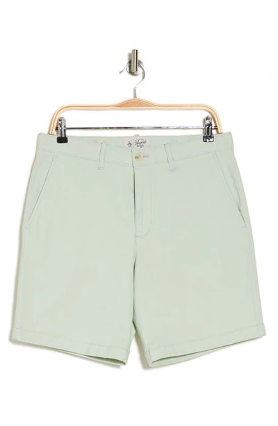 Shop Original Penguin Lightweight Stretch Shorts In Silt Green