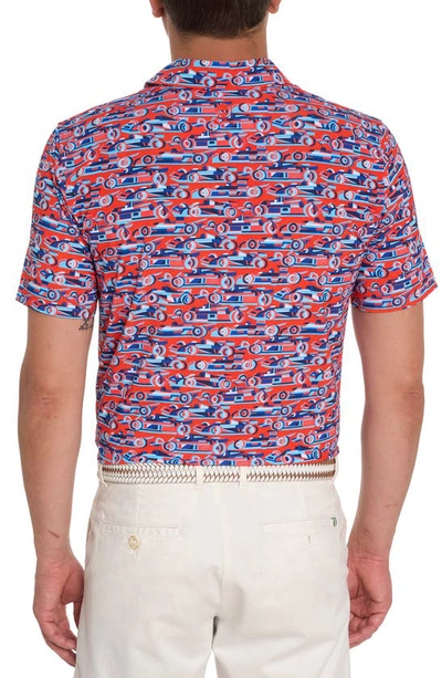 Shop Robert Graham Auto Expo Short Sleeve Performance Golf Polo In Orange