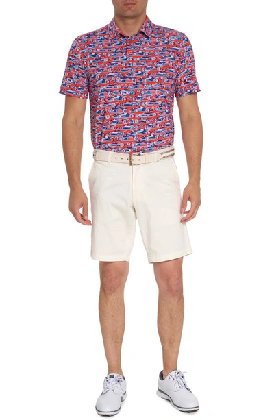Robert Graham Men's Auto Expo Performance-stretch Polo Shirt In Orange