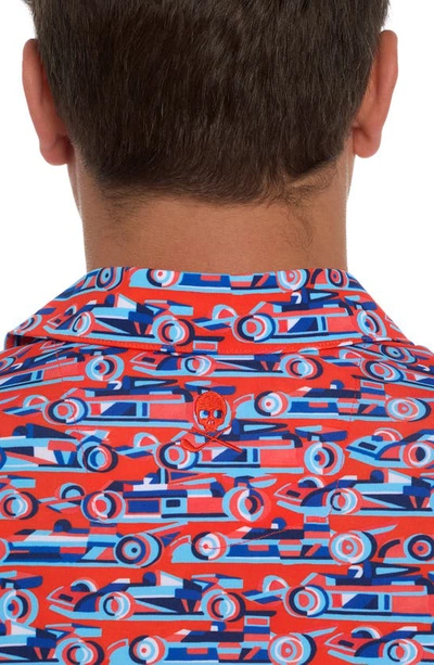 Robert Graham Men's Auto Expo Performance-stretch Polo Shirt In Orange