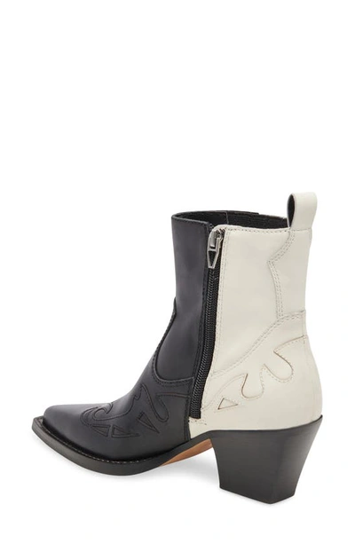 Shop Dolce Vita Ramson Western Boot In Black/ White Leather