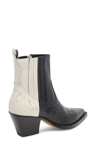 Shop Dolce Vita Ramson Western Boot In Black/ White Leather