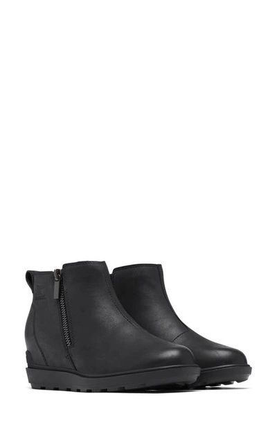 Sorel Evie Ii Zip Waterproof Ankle Boot In Black/ Black