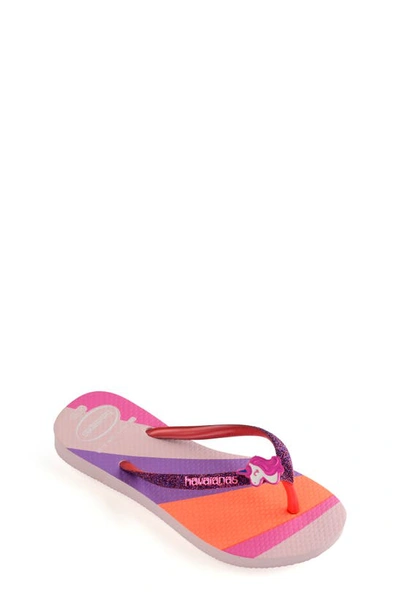 Shop Havaianas Kids' Slim Glitter Flip Flop In Candy Pink