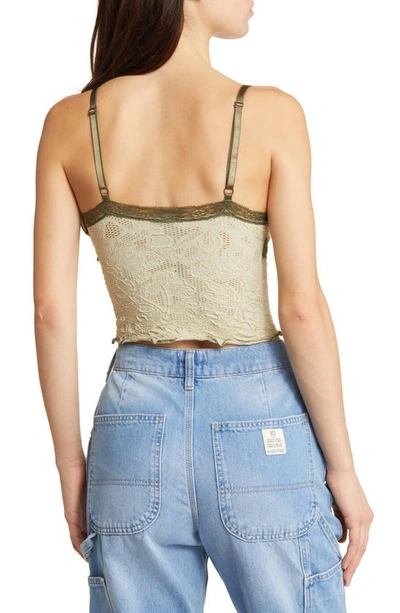 Shop Bdg Urban Outfitters Lace Crop Camisole In Green