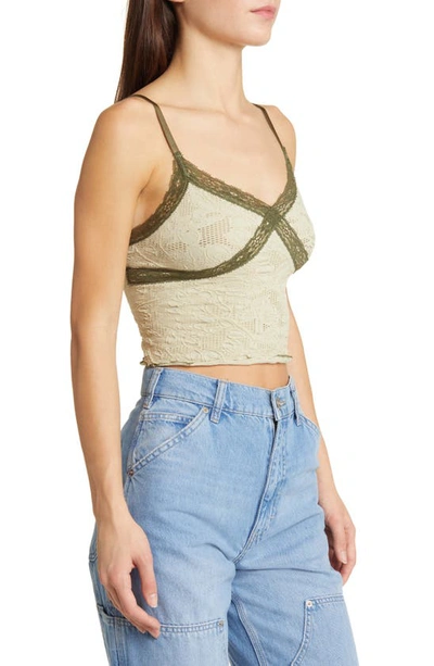 Shop Bdg Urban Outfitters Lace Crop Camisole In Green