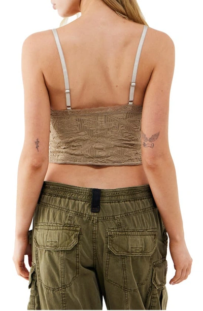 Shop Bdg Urban Outfitters Lace Crop Camisole In Sand
