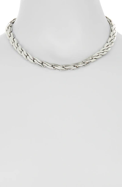 Shop Nordstrom Swedged Chain Necklace In Rhodium
