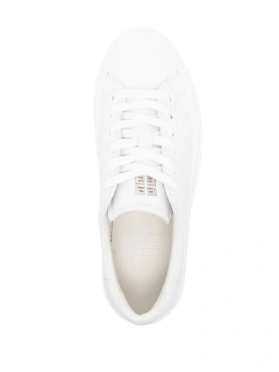 Shop Givenchy City Sport Leather Sneakers In White
