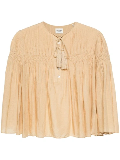 Isabel Marant Étoile Axeliana Pintuck-detail Blouse In Beige