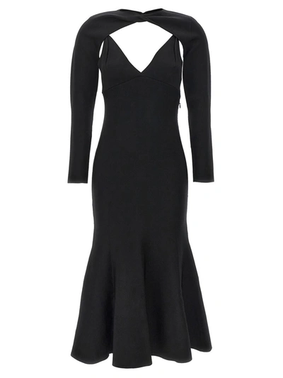 Shop Roland Mouret Stretch Knit Midi Dress In Black