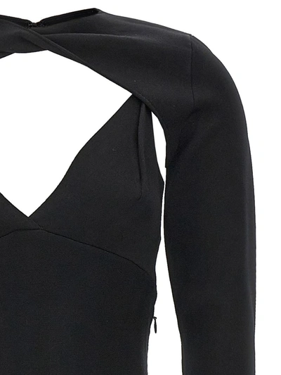 Shop Roland Mouret Stretch Knit Midi Dress In Black