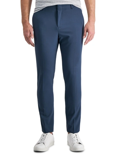 Shop Perry Ellis Portfolio Mens Skinny Fit Lightweight Dress Pants In Blue