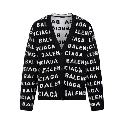 Shop Balenciaga Cardigan Sweater In Black