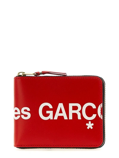 Shop Comme Des Garçons 'huge Logo' Wallet In Red