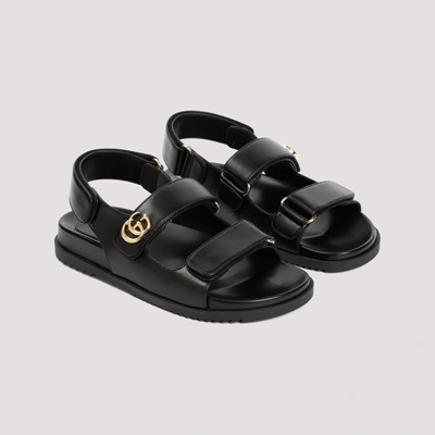 Shop Gucci Moritz Sandal Gg Shoes In Black