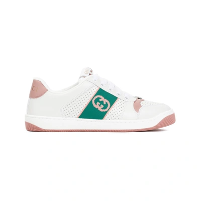 Shop Gucci Screener Sneakers Shoes In White