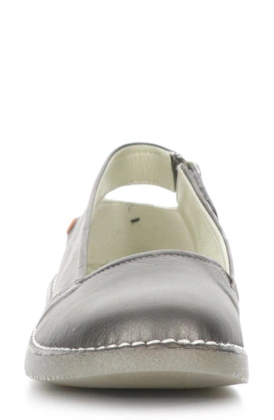 Shop Softinos By Fly London Tosh Back Strap Flat In Pewter Idra