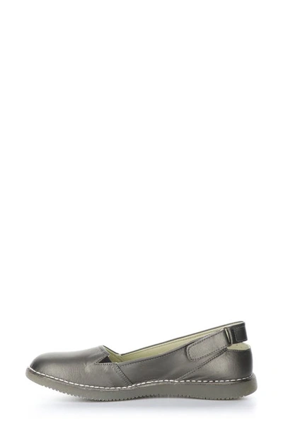 Shop Softinos By Fly London Tosh Back Strap Flat In Pewter Idra