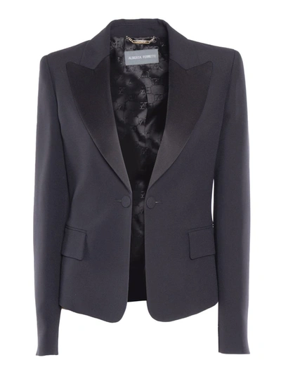 Alberta Ferretti Black Blazer In Multicolor