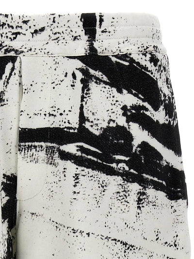 Shop Alexander Mcqueen All-over Print Bermuda Shorts In White/black