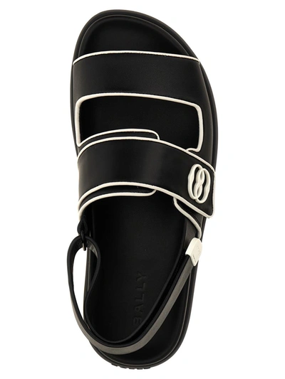 Shop Bally 'nyla' Sandals In White/black