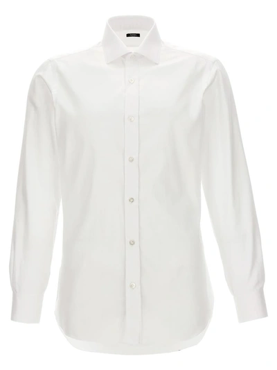 Shop Barba Textured Cotton Shirt In White