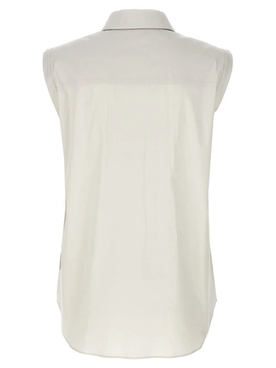 Shop Brunello Cucinelli 'monile' Sleeveless Shirt In White