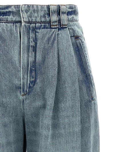 Shop Brunello Cucinelli Wide Leg Jeans Pences In Blue