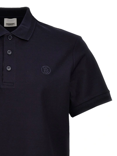Shop Burberry 'eddie' Polo Shirt In Blue