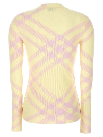 Shop Burberry Check Sweater In Yellow