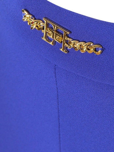 Elisabetta Franchi Pantalone Dritto Blu In Blue