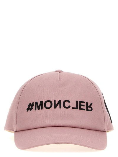 Shop Moncler Grenoble Logo Printed Cap In Pink