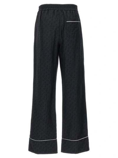 Off-white Straight-leg Pyjama-inspired Trousers In Black
